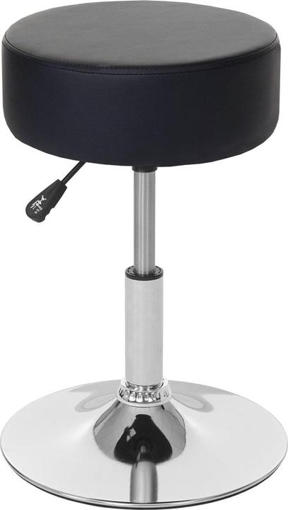 Actual product image Swisshandel24 Stool, seat stool make-up stool, height adjustable Ø 35cm imitation leather, black