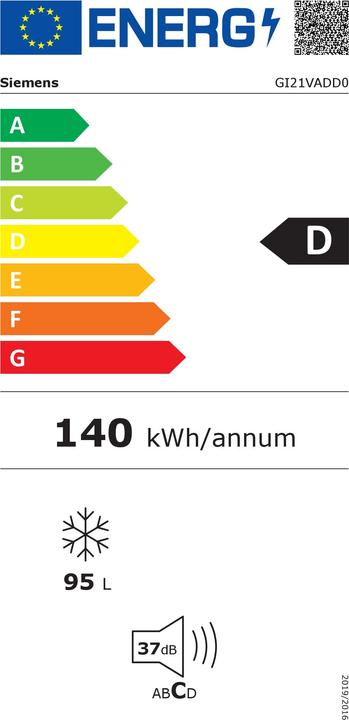 Energie-Label Siemens GI21VADD0 (Einbau, 95 l)