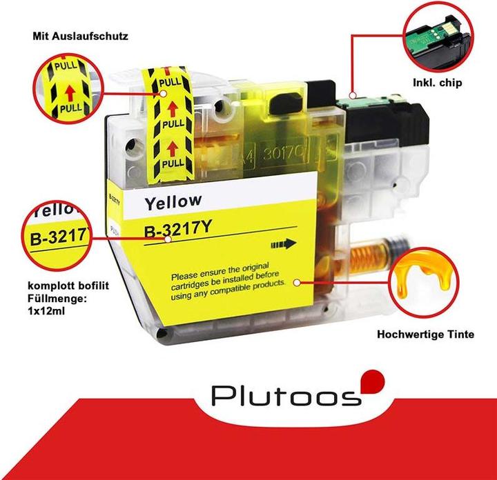 Actual product image Plutoos Brother LC-3217 cartridges XXL compatible, set of 4 colours