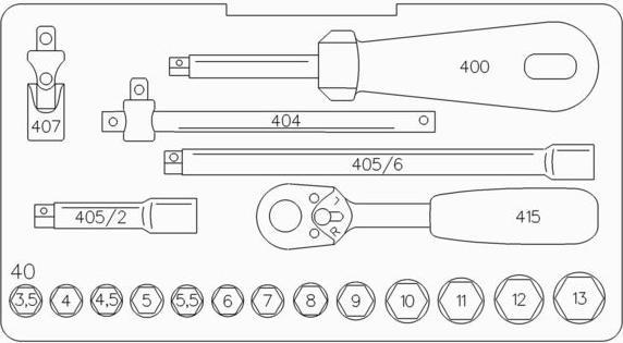 Productafbeelding Stahlwille Zeskant dopsleutelset (13 mm, 3,5 mm)
