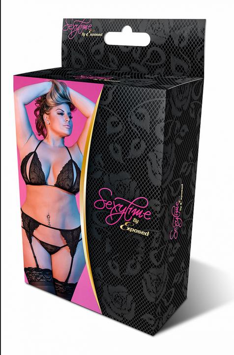 Image du produit Magic Silk Peek-a-Boo Bra, Garter & G-Set (XXL)