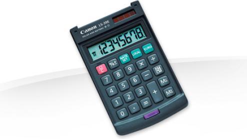 Actual product image Canon LS-39 E calculator, solar/battery operation (Batteries, Solar cells)