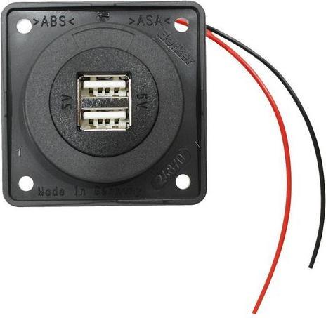 Actual product image Berker Wandsteckdose INTEGRO 2x USB Bündige Montage 2.5A 12V Schwarz