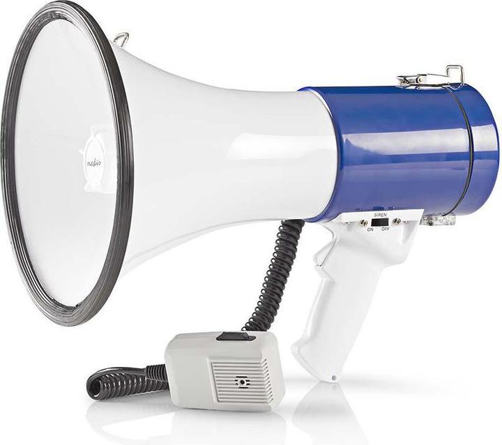 Immagine prodotto Nedis Megafono | Portata massima: 1500 m | Controllo volume massimo: 135 dB | Microfono staccabile (Megafono)