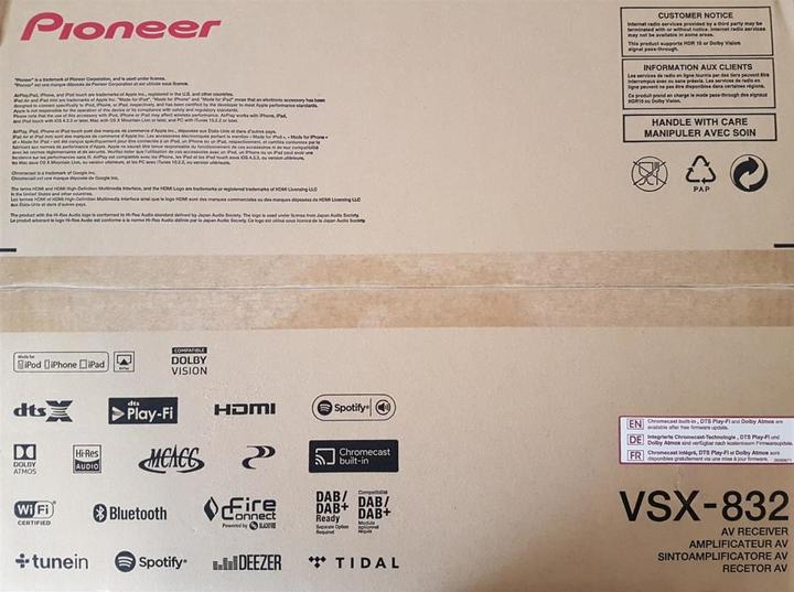 Immagine prodotto Pioneer Vsx-832 (5.1 canali, FM, AM)