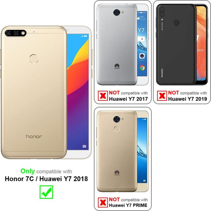Actual product image Cadorabo Book with stand function cover (Honor 7c)