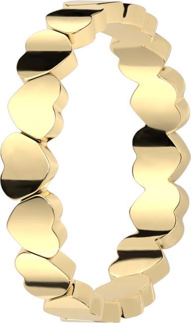 Produktbild Star Piercing Ring vergoldet verbundene Herzen (Chirurgenstahl 316L)