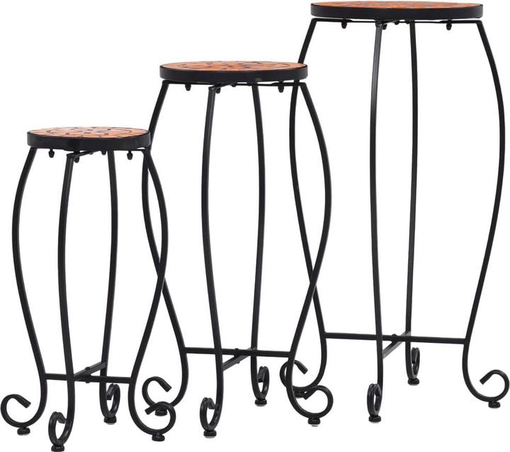 Actual product image VidaXL Pflanzenständer 3 Stk. Terrakottarot und Keramik
