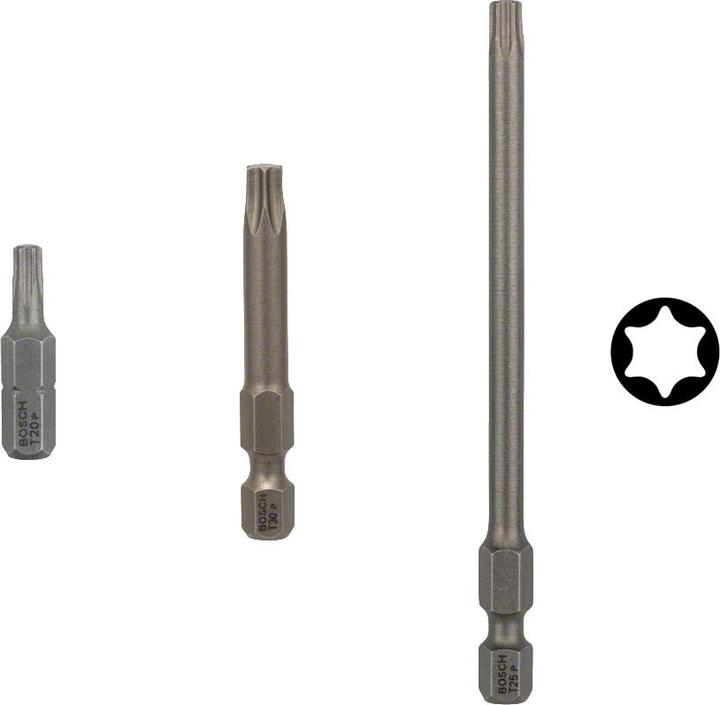 Produktbild Bosch Professional Zubehör Schrauberbit Extra-Hart T20, 25 mm, 3er-Pack (T 20)