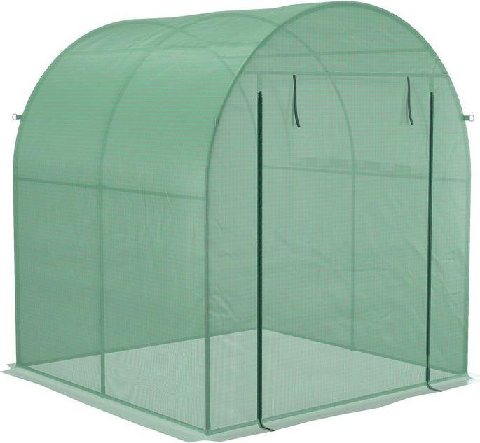 Produktbild Swisshandel24 Foliengewächshaus 180x180x200 cm, mit Seitenfenster, PE-Gitterfolie, Grün