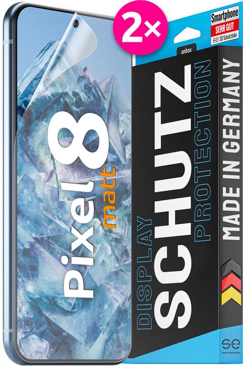 Smart Engineered se 3D Schutzfolie Google Pixel 8 entspiegelt (VPE 2) (2 Stück, Google Pixel 8)