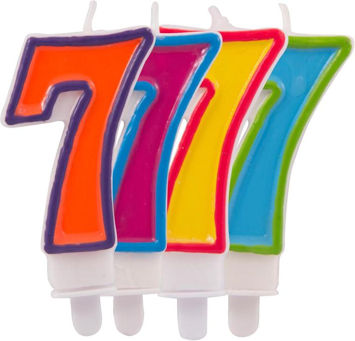 Folat Torta candela numero 7: decorazione rotonda compleanno (1 pz.)