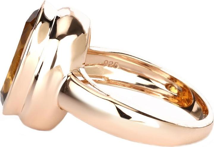 Image du produit Xen Bague avec quartz champagne 925 argent sterling doré à la rose (54, Argent 925)