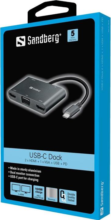 Actual product image Sandberg USB-C-Dock (USB-C, 1 Ports)