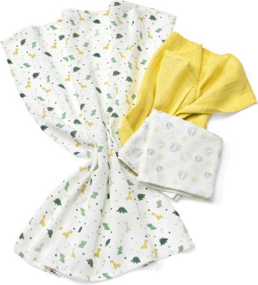 Produktbild dm babylove Mulltücher Dino/senfgelb