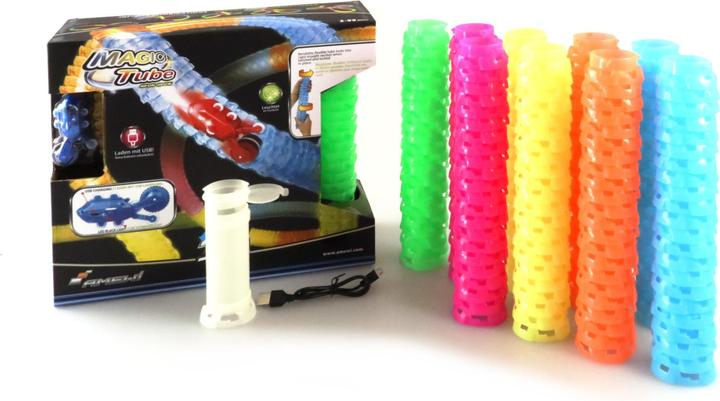 Amewi Magic Tube 220-teilig mit LED-Fahrzeug