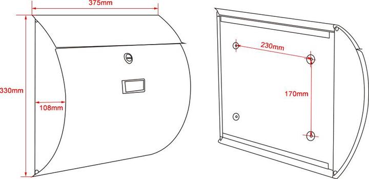Actual product image Wiltec Mailbox Set Stand Letterbox V17 Single Postbox Letter Mail