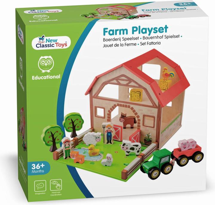 Produktbild New Classic Toys Hölzernes Bauernhaus-Spielset