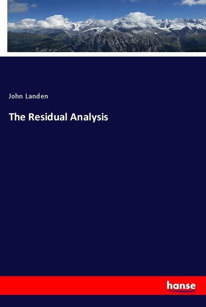 Produktbild The Residual Analysis (Deutsch, John Landen, 2018)