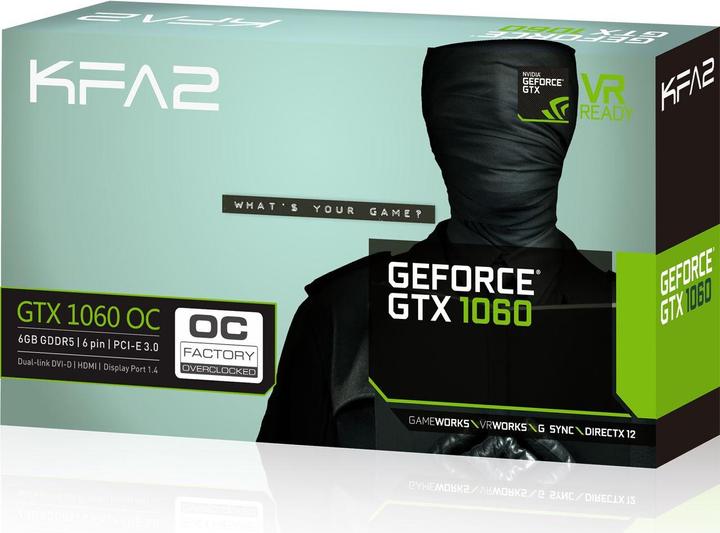 Actual product image KFA2 GeForce GTX 1060 OC (6 GB)