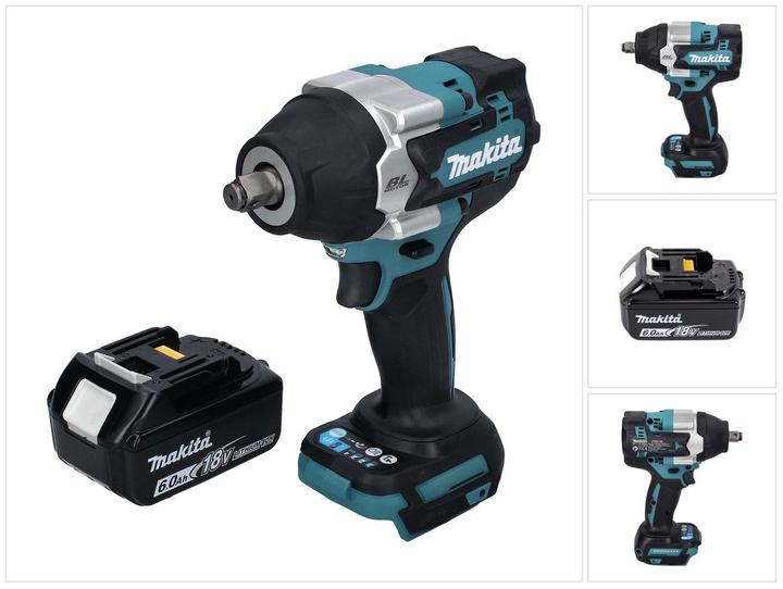 Actual product image Makita DTW 700 G1 Battery impact wrench 18 V 700 Nm 1/2" XPT Brushless + 1x rechargeable battery 6.0 Ah - (Rechargeable battery operated)