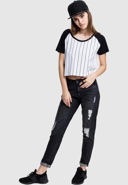 Actual product image Urban Classics Ladies Cropped Baseball Tee (XS)
