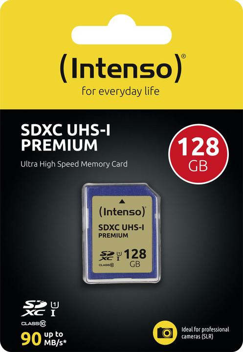 Actual product image Intenso SDXC card (128 GB, SDXC, U1, UHS-I)