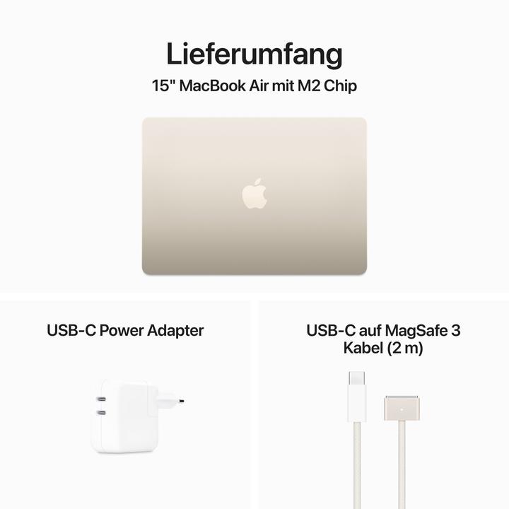 Actual product image Apple MacBook Air – 2023 (15", M2, 8 GB, 256 GB, DE)