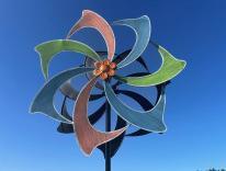 Produktbild IKO Metall-Windrad (doppelt) "Moderne Blume" als Garte