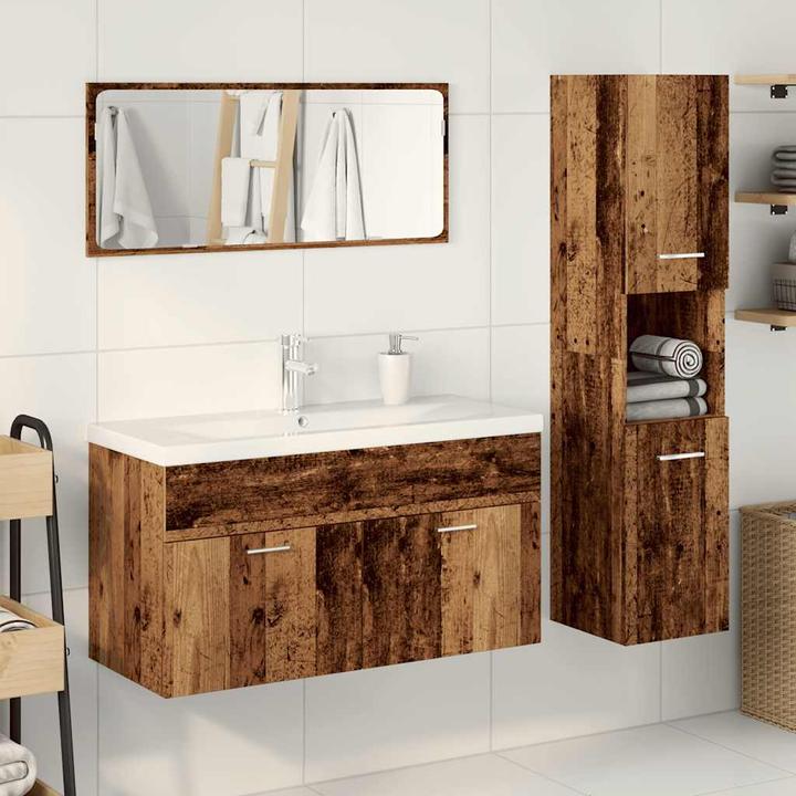 Immagine prodotto VidaXL 4-tlg. Badmöbel-Set Altholz-Optik Holzwerkstoff Badmöbelset