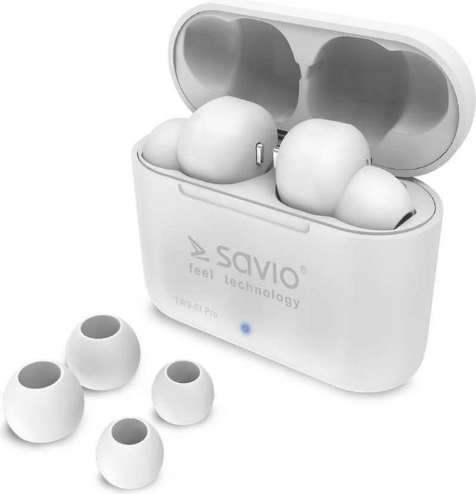 Image du produit Savio TWS-07 PRO Ecouteurs sans fil Bluetooth Casque blanc (4 h, Sans fil)