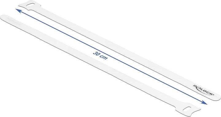 Produktbild Delock Klett-Kabelbinder L 300 x B 12 mm weiss 10 Stück (Klettkabelbinder, 300 mm, 10 Stk.)