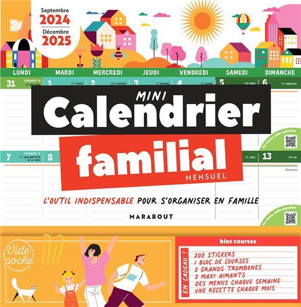 Produktbild Mini calendrier familial mensuel : septembre 2024, décembre 2025 (Harter Einband, Französisch)