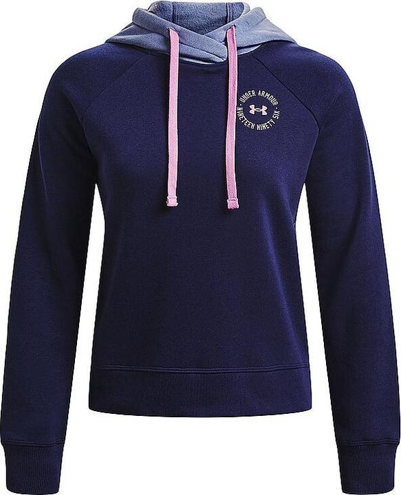 Actual product image Under Armour Ladies Rival Fleece CB Hoodie Navy Blue 1373031 410 (M)