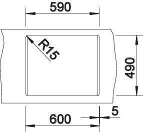 Actual product image Blanco Claron 550-IF/A (Fitted sink, 61 cm, 51 cm)