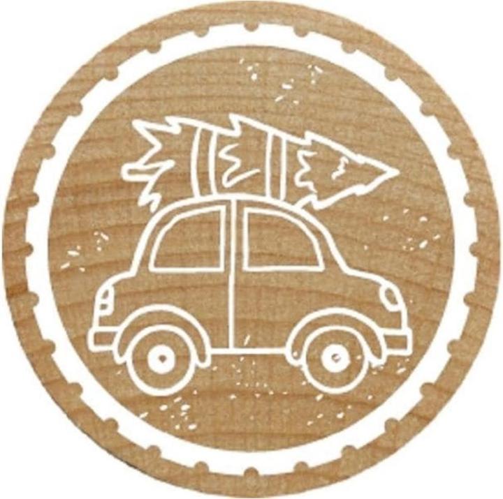 Produktbild Woodies Stempel Auto mit Tannenbaum 1 Stück