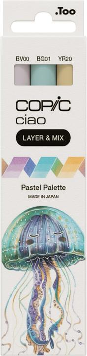 BV-00 Mauve Shadow, BG-01 Aqua Blue, YR-20 Yellowish Shade