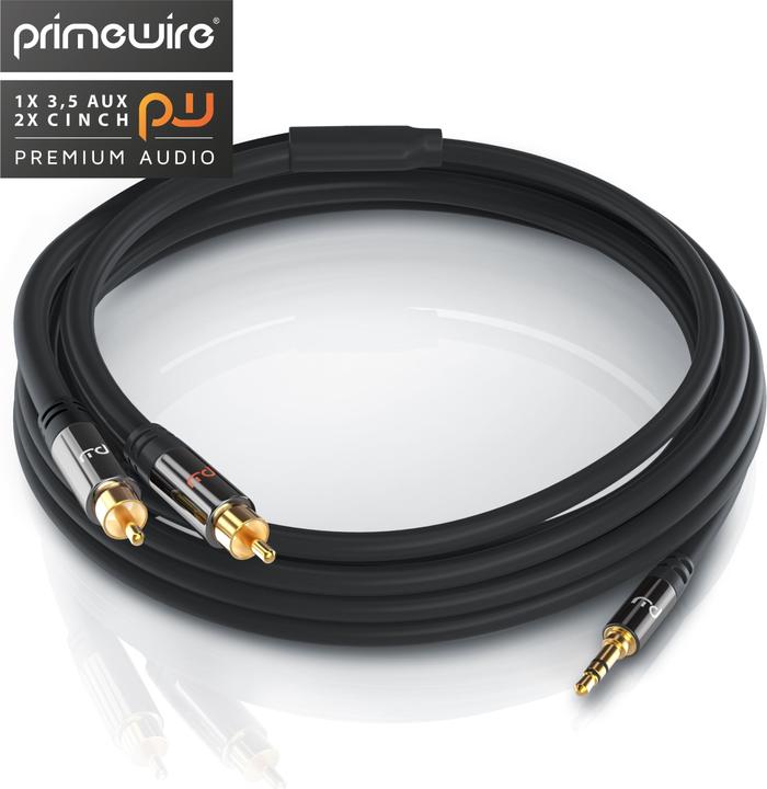 Actual product image Primewire Cinch to 3.5mm jack audio cable, cinch cable, RCA, AUX, stereo HiFi adapter multiple shielded (7.50 m, 3.5mm jack (AUX), Cinch)