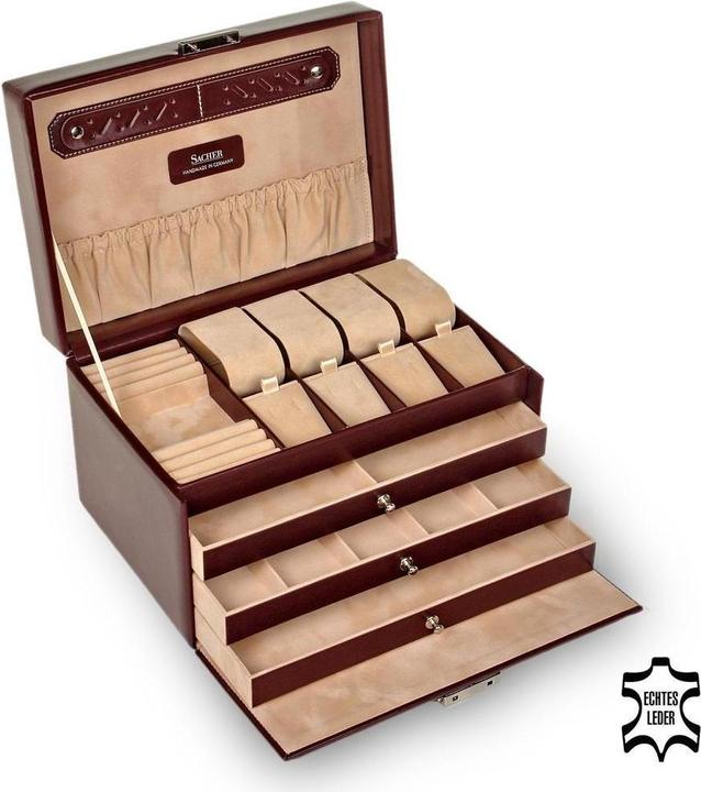 Actual product image Sacher 73.107.010143 - Jewellery box Katja new classic bordeaux leather