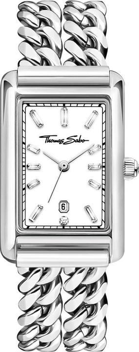 Image du produit Thomas Sabo Damenuhr rechteckig silberfarben (Montre analogique)