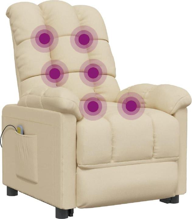 Immagine prodotto VidaXL Poltrona massaggiante Poltrona TV Poltrona relax Poltrona reclinabile Tessuto crema