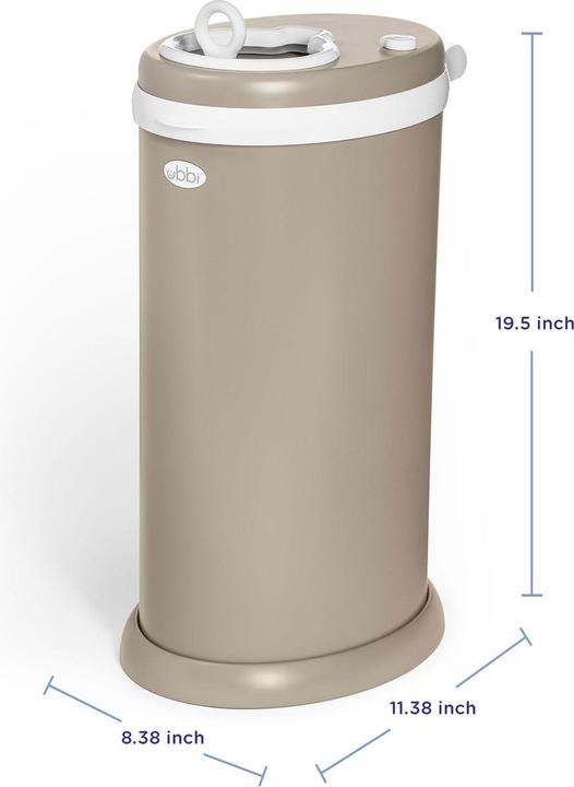 Actual product image Ubbi Windeleimer aus Edelstahl taupe