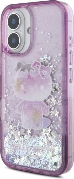 Actual product image Hello Kitty HKHCP16SL50PPU iPhone 16 6.1" fioletowy/purple hardcase Liquid Glitter 50TH Anniver (Apple iPhone 16)