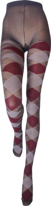 Actual product image Levee Fashion diamond tights, colour 640 grey-bordeaux, size 44-46 (20 DEN, 44 - 46)
