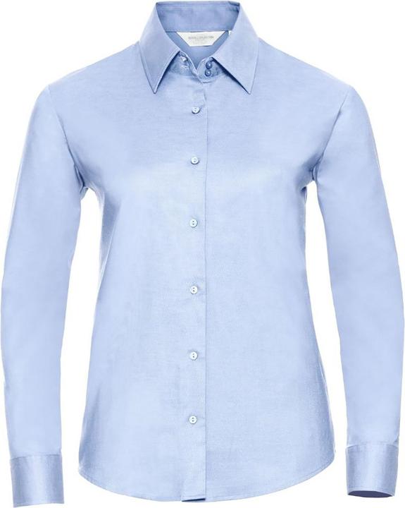 Russell Collection Easy Care Oxford Bluse Langarm