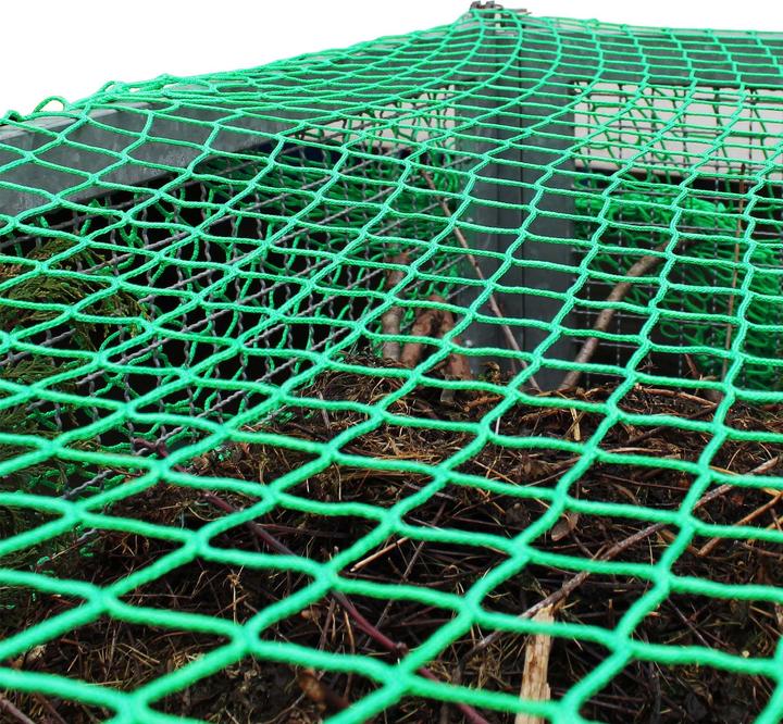 Immagine prodotto Wiltec Rete di fissaggio del carico 4x2,5m Verde Gabbia per bordi del rimorchio Resistente alle intemperie