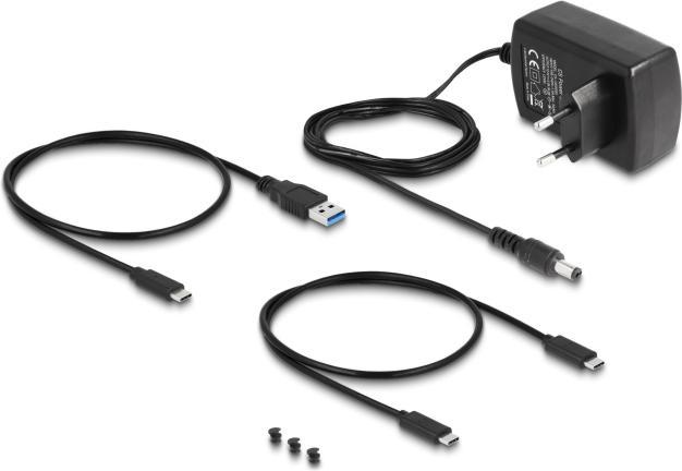 Actual product image Delock USB Type-C converter for 1 x M.2 NVMe SSD + 1 x SATA SSD / HDD with clone function