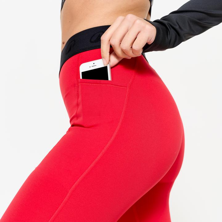 Actual product image Domyos Leggings Damen Elastikbund - rot (W30/L31)