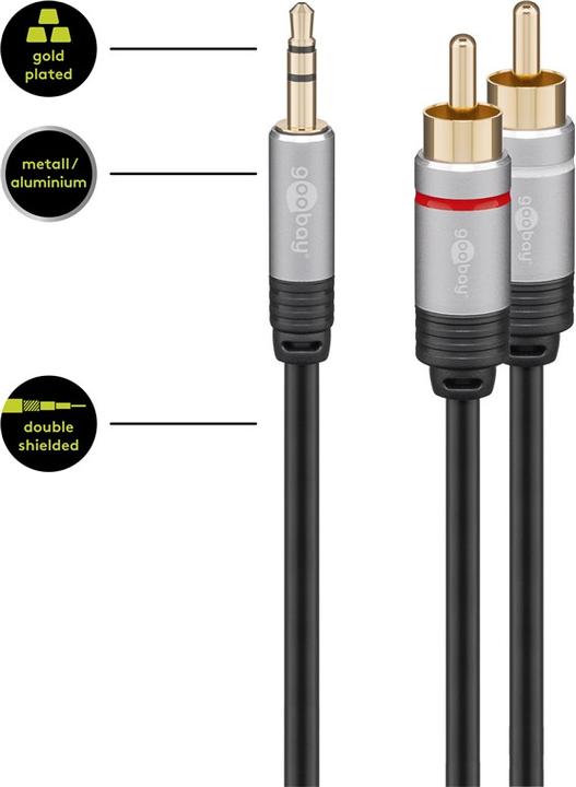 Immagine prodotto Goobay Jack da 3,5 mm - facile da usare (3 m, Cinch, Connettore da 3,5 mm (AUX))
