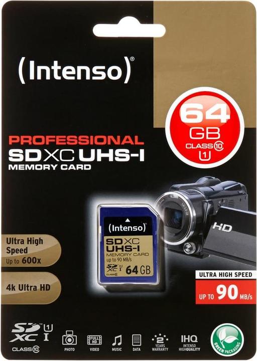 Actual product image Intenso SDXC card (64 GB, SDXC, U1, UHS-I)